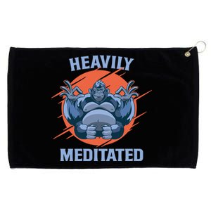 Heavily Meditated Gorilla Funny Yoga Meditation Funny Gift Grommeted Golf Towel