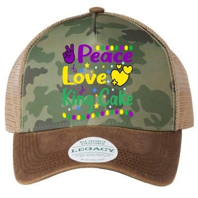 Happy Mardi Gras King Cake Peace Love Gift Legacy Tie Dye Trucker Hat