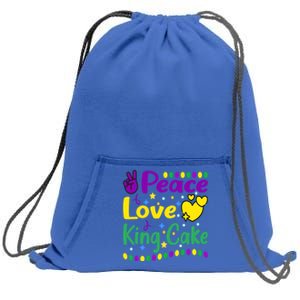 Happy Mardi Gras King Cake Peace Love Gift Sweatshirt Cinch Pack Bag