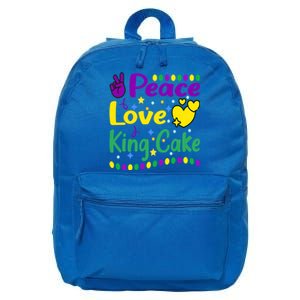 Happy Mardi Gras King Cake Peace Love Gift 16 in Basic Backpack