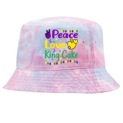 Happy Mardi Gras King Cake Peace Love Gift Tie-Dyed Bucket Hat