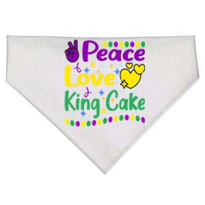 Happy Mardi Gras King Cake Peace Love Gift USA-Made Doggie Bandana