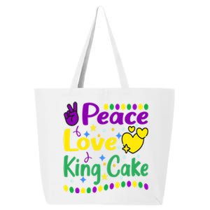 Happy Mardi Gras King Cake Peace Love Gift 25L Jumbo Tote