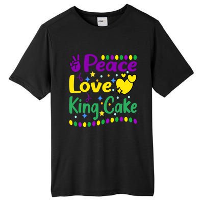 Happy Mardi Gras King Cake Peace Love Gift Tall Fusion ChromaSoft Performance T-Shirt