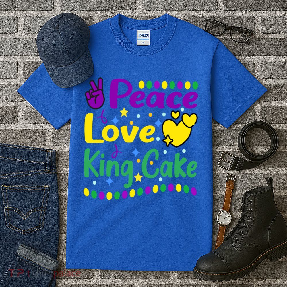 Happy Mardi Gras King Cake Peace Love Gift Tall T-Shirt