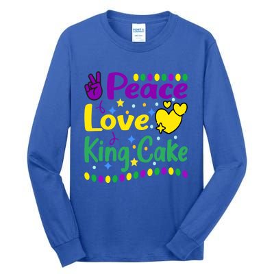 Happy Mardi Gras King Cake Peace Love Gift Tall Long Sleeve T-Shirt