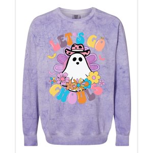 Halloween Meaningful Gift Lets Go Ghouls Gift Colorblast Crewneck Sweatshirt