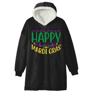 Happy Mardi Gras Hooded Wearable Blanket