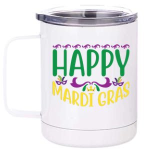 Happy Mardi Gras 12 oz Stainless Steel Tumbler Cup