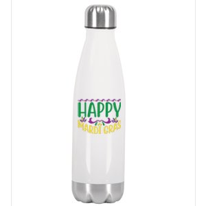 Happy Mardi Gras Stainless Steel Insulated Water Bottle