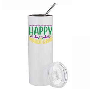 Happy Mardi Gras Stainless Steel Tumbler