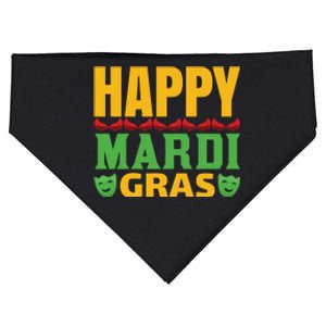 Happy Mardi Gras USA-Made Doggie Bandana