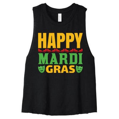 Happy Mardi Gras Women's Racerback Cropped Tank