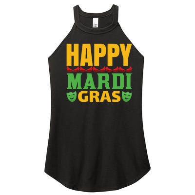 Happy Mardi Gras Women’s Perfect Tri Rocker Tank