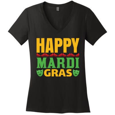 Happy Mardi Gras Women's V-Neck T-Shirt