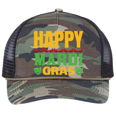 Happy Mardi Gras Retro Rope Trucker Hat Cap