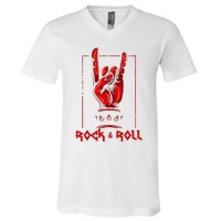 Heavy Metal Guitar Death Metal Rock N Roll Music V-Neck T-Shirt