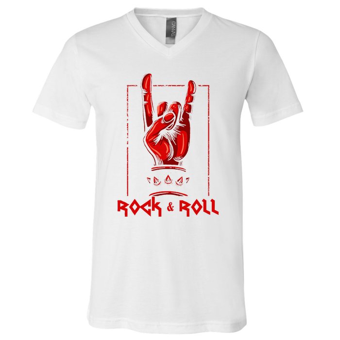 Heavy Metal Guitar Death Metal Rock N Roll Music V-Neck T-Shirt