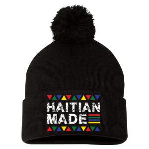 Haitian Made Haiti Pride Pom Pom 12in Knit Beanie