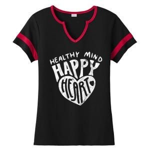 Healthy Mind Happy Heart Mental Health Ladies Halftime Notch Neck Tee