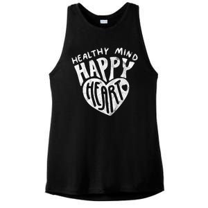 Healthy Mind Happy Heart Mental Health Ladies PosiCharge Tri-Blend Wicking Tank