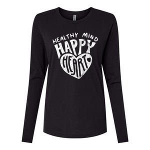 Healthy Mind Happy Heart Mental Health Womens Cotton Relaxed Long Sleeve T-Shirt