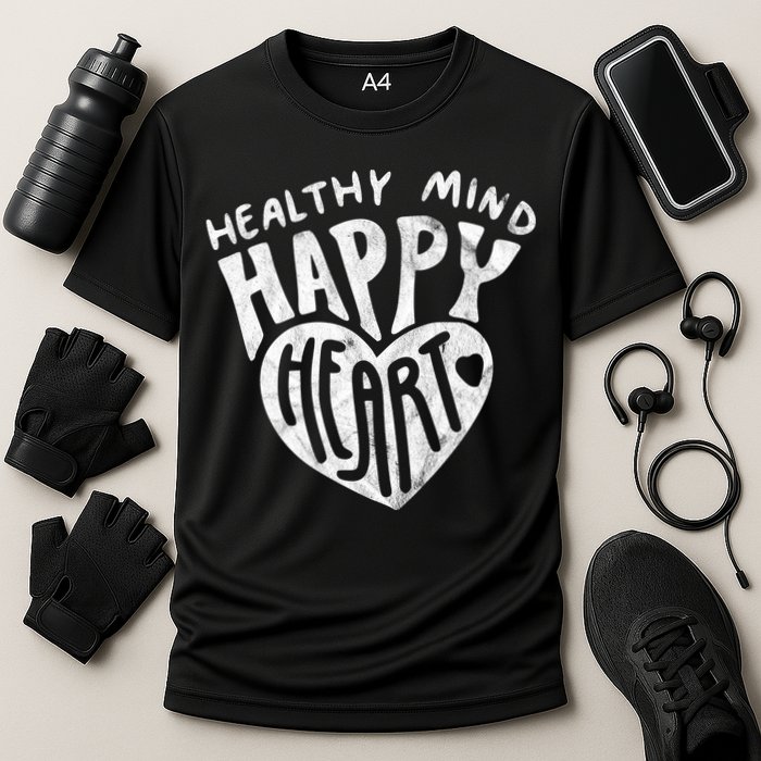 Healthy Mind Happy Heart Mental Health Cooling Performance Crew T-Shirt