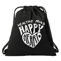 Healthy Mind Happy Heart Mental Health Drawstring Bag