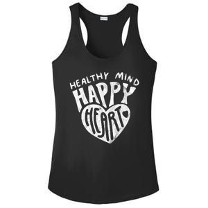 Healthy Mind Happy Heart Mental Health Ladies PosiCharge Competitor Racerback Tank