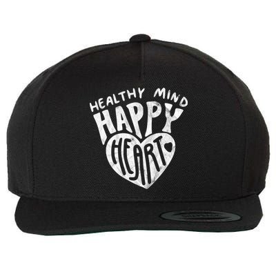 Healthy Mind Happy Heart Mental Health Wool Snapback Cap