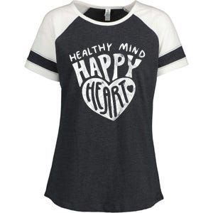 Healthy Mind Happy Heart Mental Health Enza Ladies Jersey Colorblock Tee