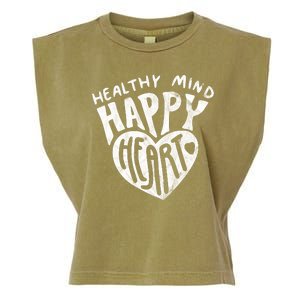 Healthy Mind Happy Heart Mental Health Garment-Dyed Women's Muscle Tee