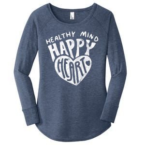 Healthy Mind Happy Heart Mental Health Women's Perfect Tri Tunic Long Sleeve Shirt