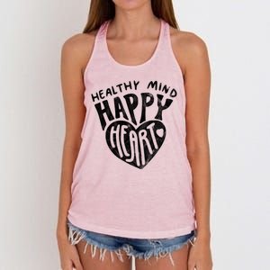 Healthy Mind Happy Heart Mental Health Women's Knotted Racerback Tank