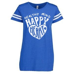 Healthy Mind Happy Heart Mental Health Enza Ladies Jersey Football T-Shirt