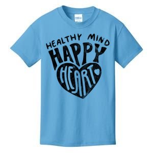 Healthy Mind Happy Heart Mental Health Kids T-Shirt