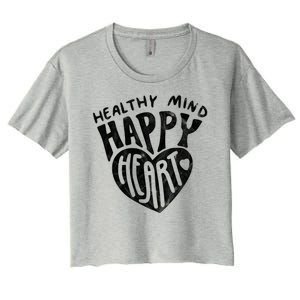 Healthy Mind Happy Heart Mental Health Women's Crop Top Tee