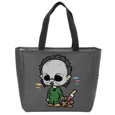 Horror Movie Halloween Costume Scary Zip Tote Bag