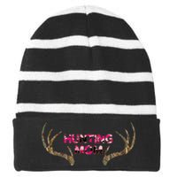 Hunting Mom Striped Beanie with Solid Band