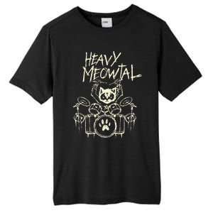 Heavy Metal Headbanger Gift Drummer Cat Playing Drum Meowtal Tall Fusion ChromaSoft Performance T-Shirt