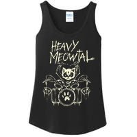 Heavy Metal Headbanger Gift Drummer Cat Playing Drum Meowtal Ladies Essential Tank