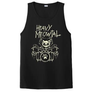 Heavy Metal Headbanger Gift Drummer Cat Playing Drum Meowtal PosiCharge Competitor Tank