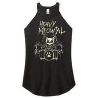 Heavy Metal Headbanger Gift Drummer Cat Playing Drum Meowtal Women’s Perfect Tri Rocker Tank