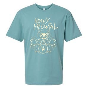 Heavy Metal Headbanger Gift Drummer Cat Playing Drum Meowtal Sueded Cloud Jersey T-Shirt