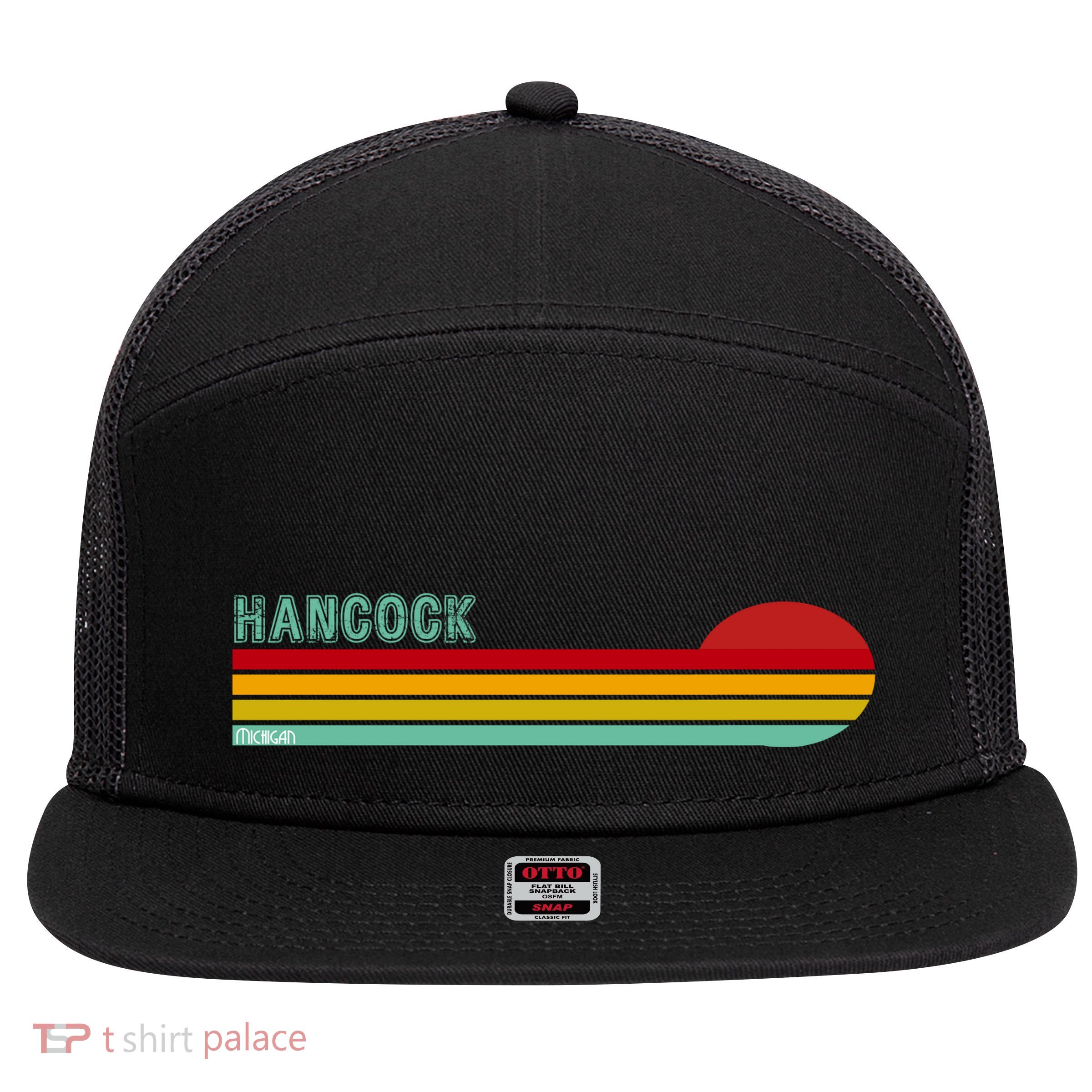 Hancock Michigan 7 Panel Mesh Trucker Snapback Hat