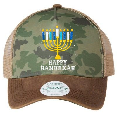 Hanukkah Menorah Happy Hanukkah Legacy Tie Dye Trucker Hat