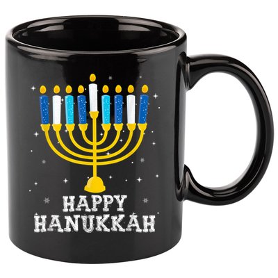 Hanukkah Menorah Happy Hanukkah 11oz C Handle Ceramic Mug