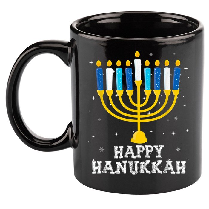 Hanukkah Menorah Happy Hanukkah 11oz C Handle Ceramic Mug