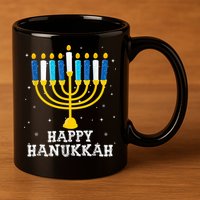 Hanukkah Menorah Happy Hanukkah 11oz C Handle Ceramic Mug