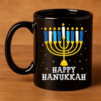 Hanukkah Menorah Happy Hanukkah 11oz C Handle Ceramic Mug